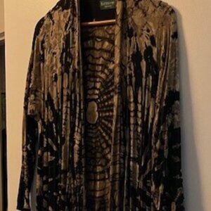 Longline tie-dyed cardigan